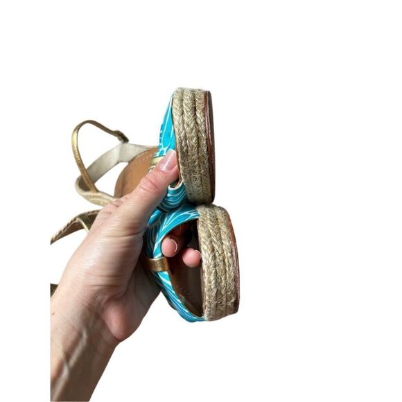 Kade Spade New York Florence Broadhurst Wedge Sandals size 8.5 Espadrille Open T - Picture 7 of 12